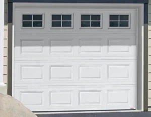 White garage door with window panels - Garage Door Repair San Antonio TX